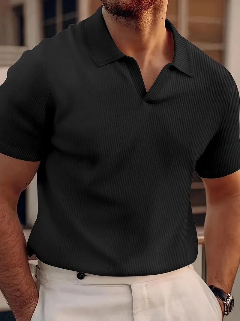 Structured polo shirt for men