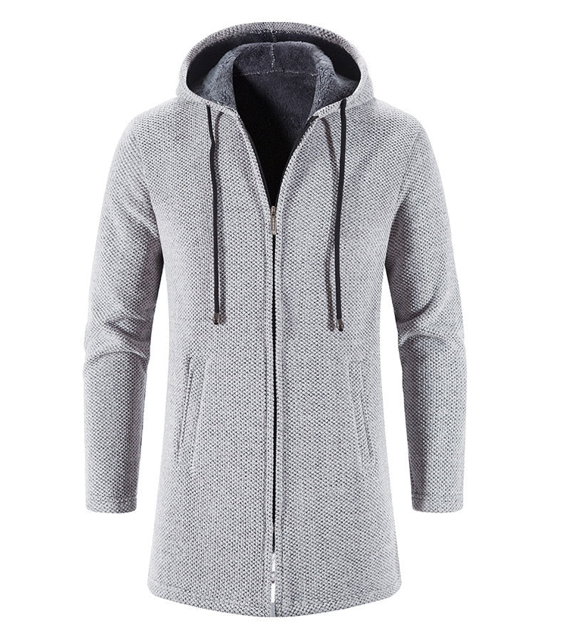 Long-sleeved hoodie cardigan for men