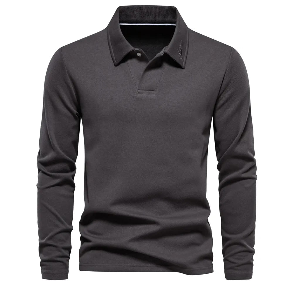 Long-sleeved polo shirt for men for autumn