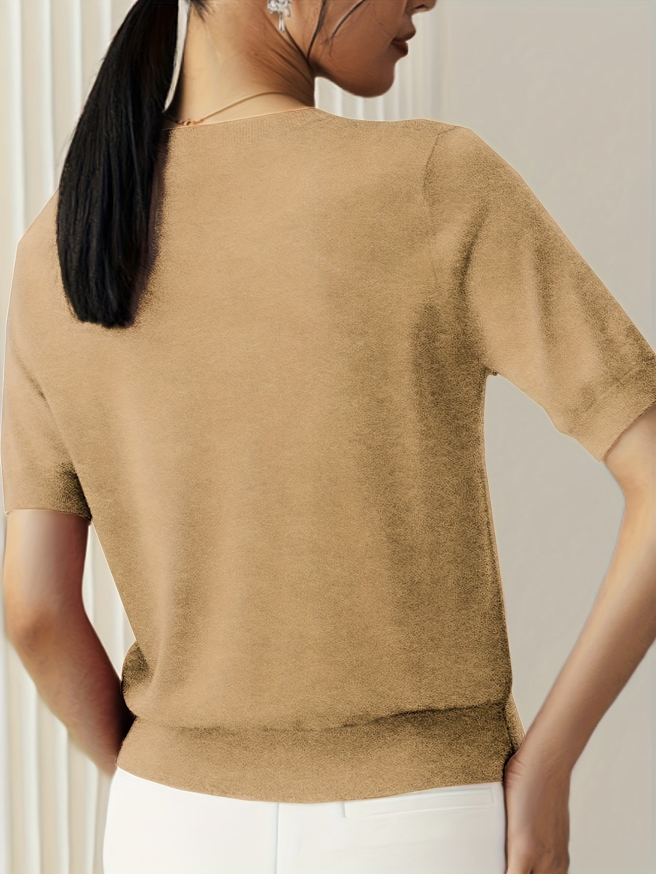 Relaxed Short-Sleeved Summer Sweater