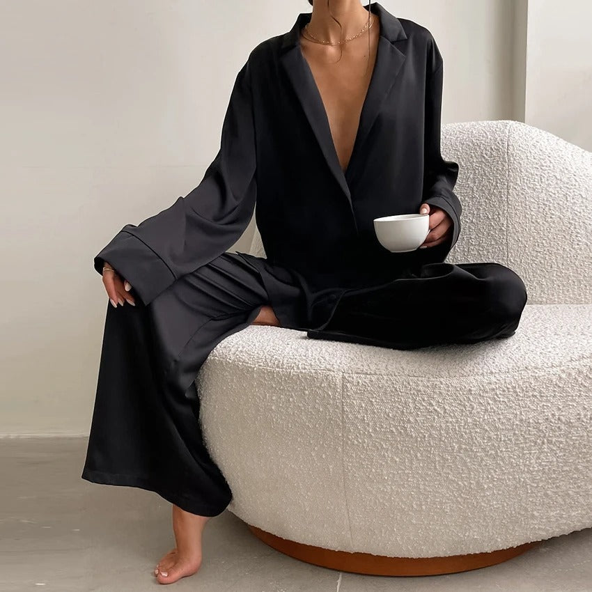 Georgia - Silky Elegance Oversized Pyjama Set