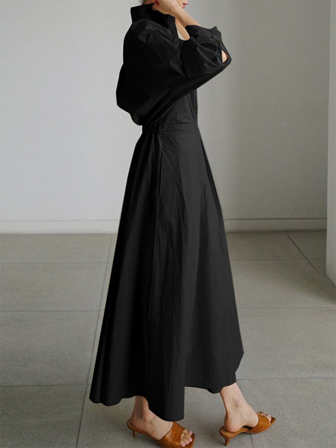 Elegant Maxi Shirt Dress