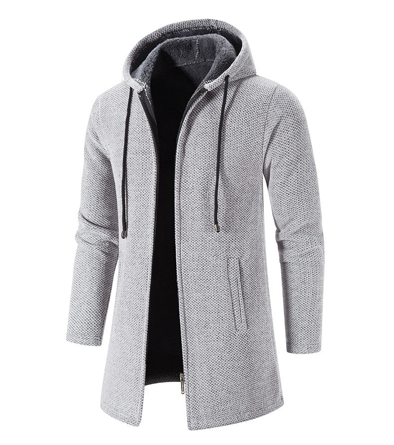 Long-sleeved hoodie cardigan for men