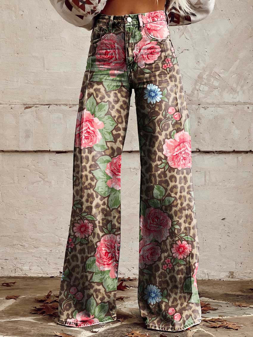 Floral Wide Leg Pants for women