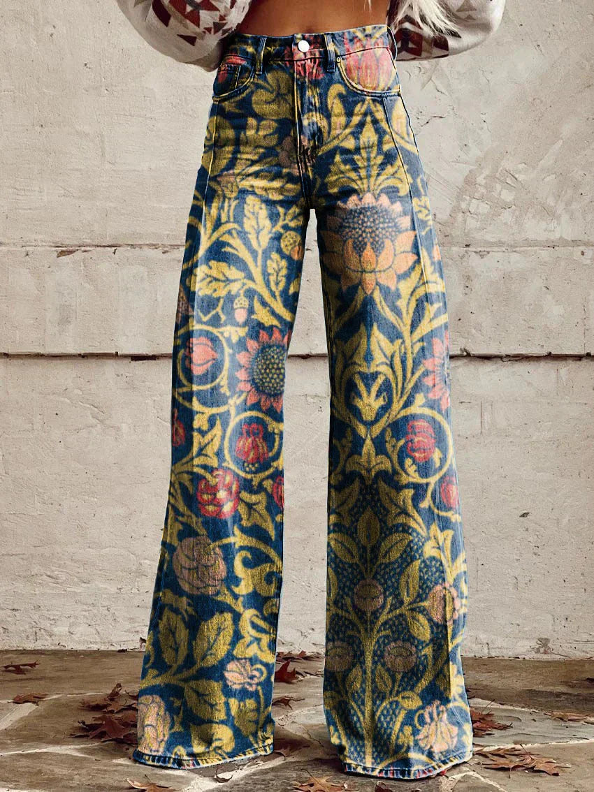 Floral Wide Leg Pants for women