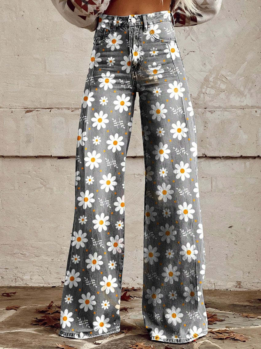 Floral Wide Leg Pants for women