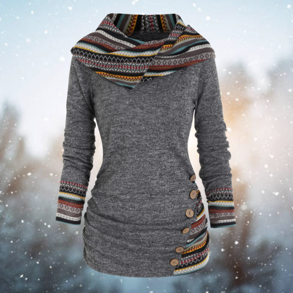 Cosy Bohemian Hooded Top for women