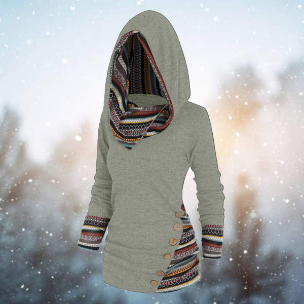 Cosy Bohemian Hooded Top for women