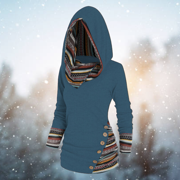 Cosy Bohemian Hooded Top for women