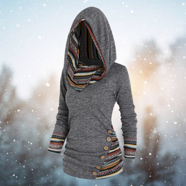 Cosy Bohemian Hooded Top for women