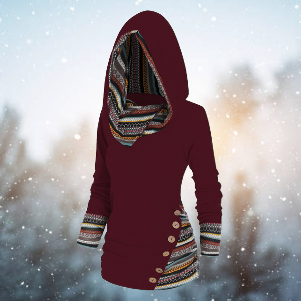 Cosy Bohemian Hooded Top for women