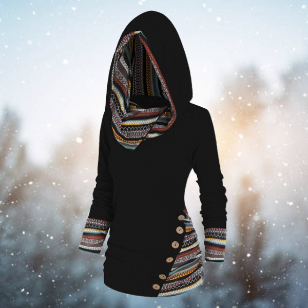 Cosy Bohemian Hooded Top for women