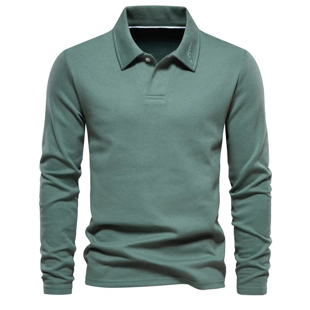 Long-sleeved polo shirt for men for autumn