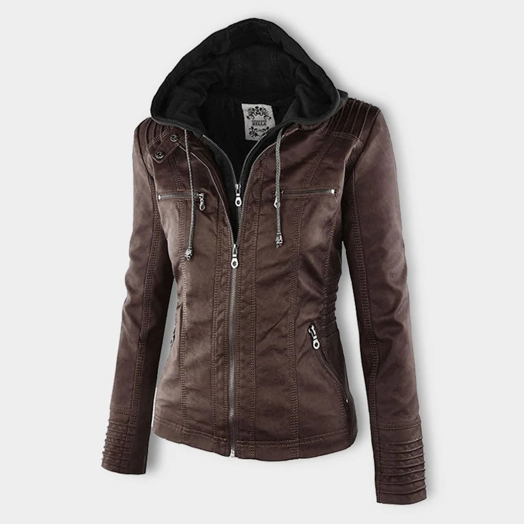 Macie - Hooded Leather Jacket