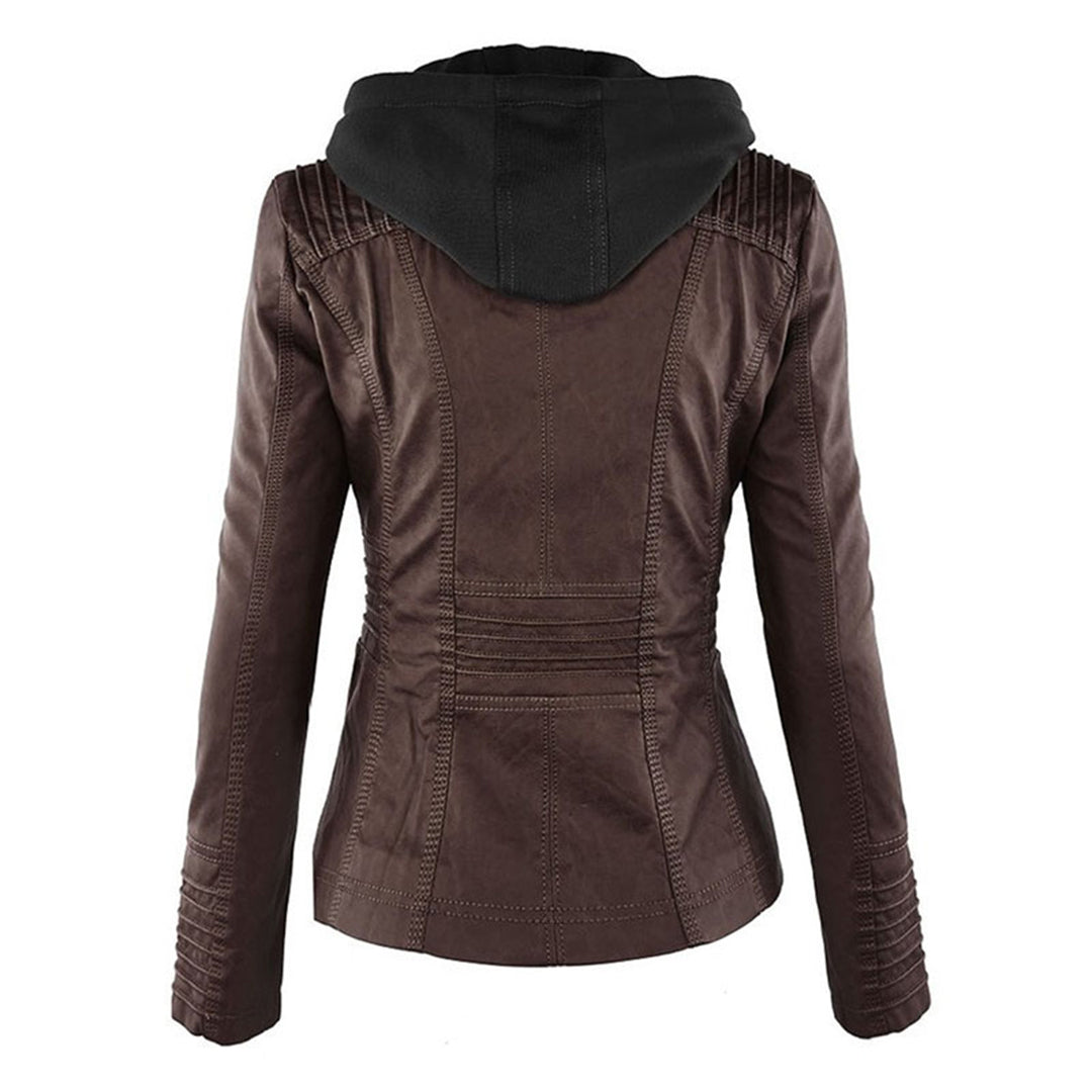 Macie - Hooded Leather Jacket