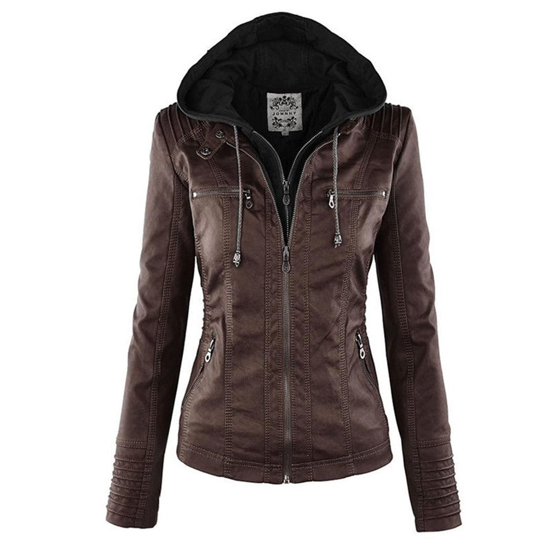 Macie - Hooded Leather Jacket