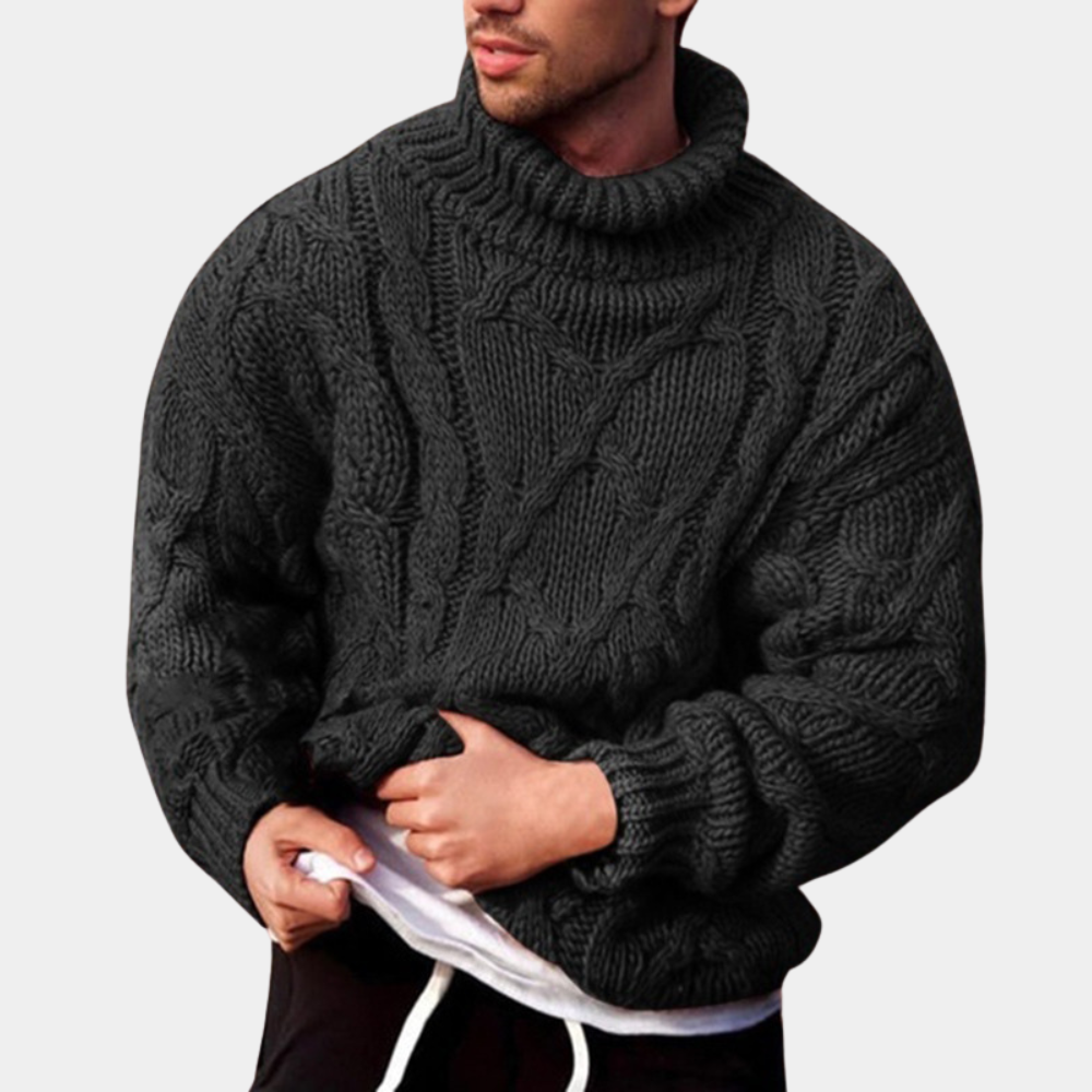 Warm cardigan with collar for men