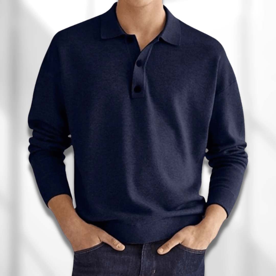 Long-sleeved polo shirt for men