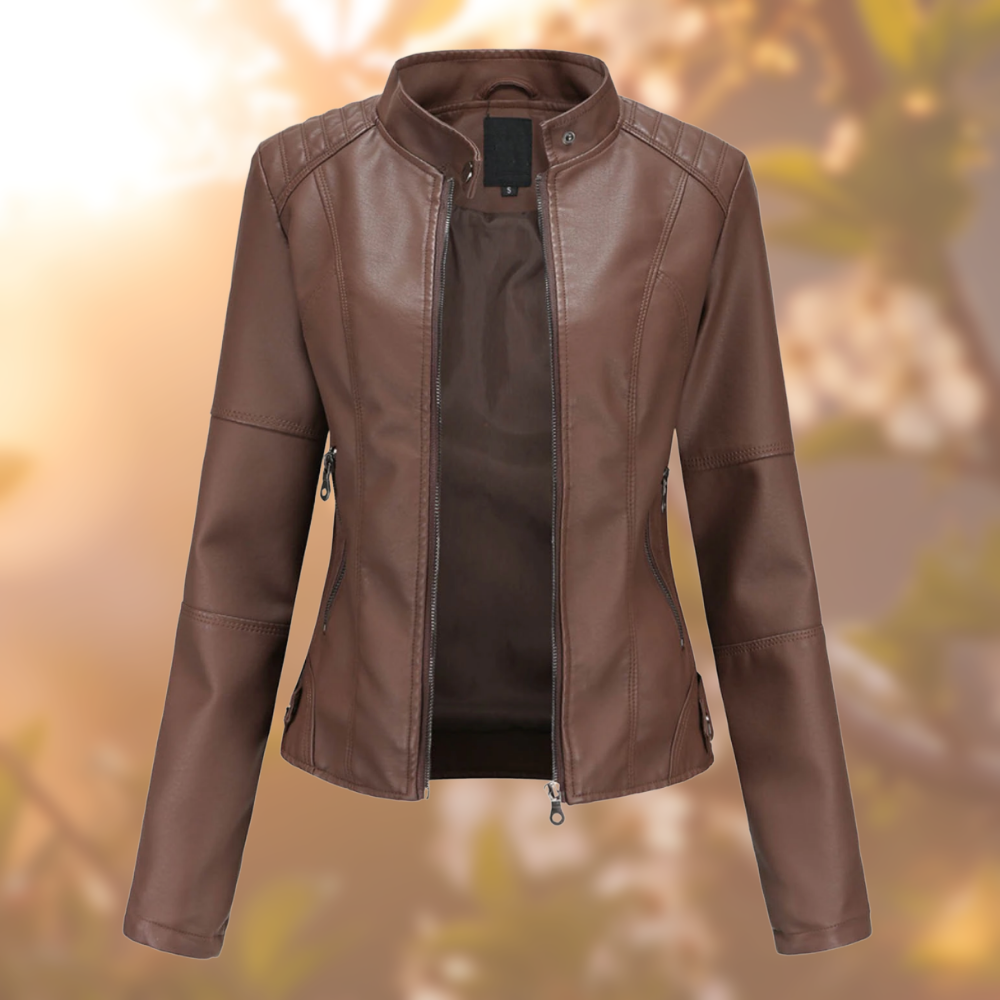 Stylish leather biker jacket