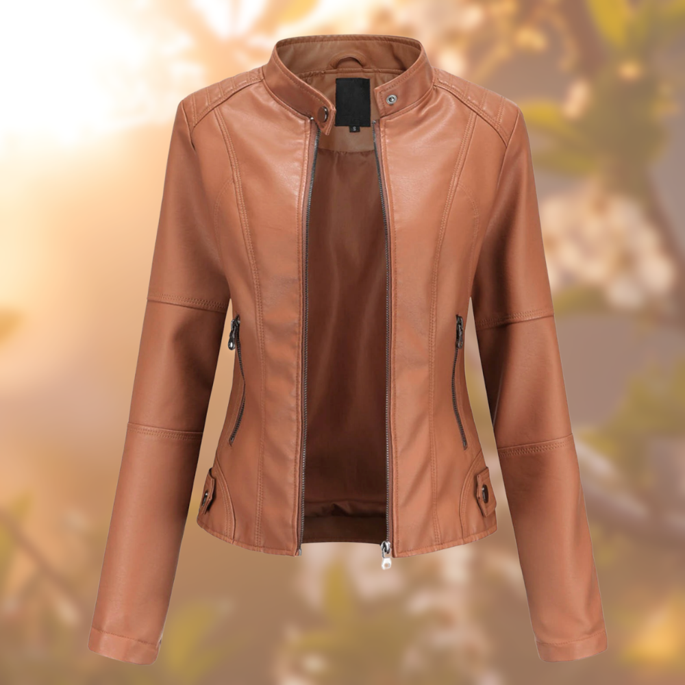 Stylish leather biker jacket