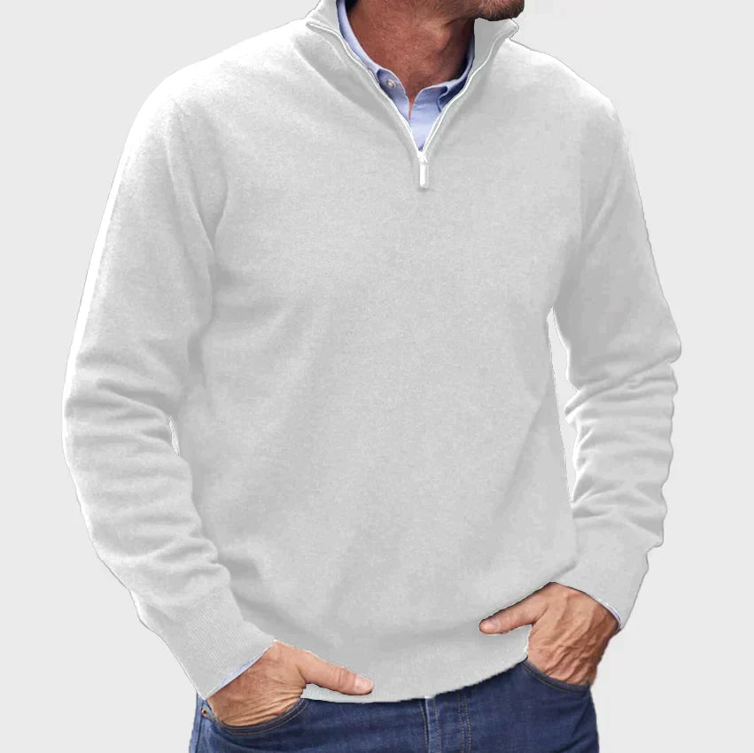 Jumper with zip collar for men