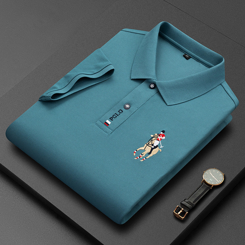 Luxury polo shirt with short sleeves for men