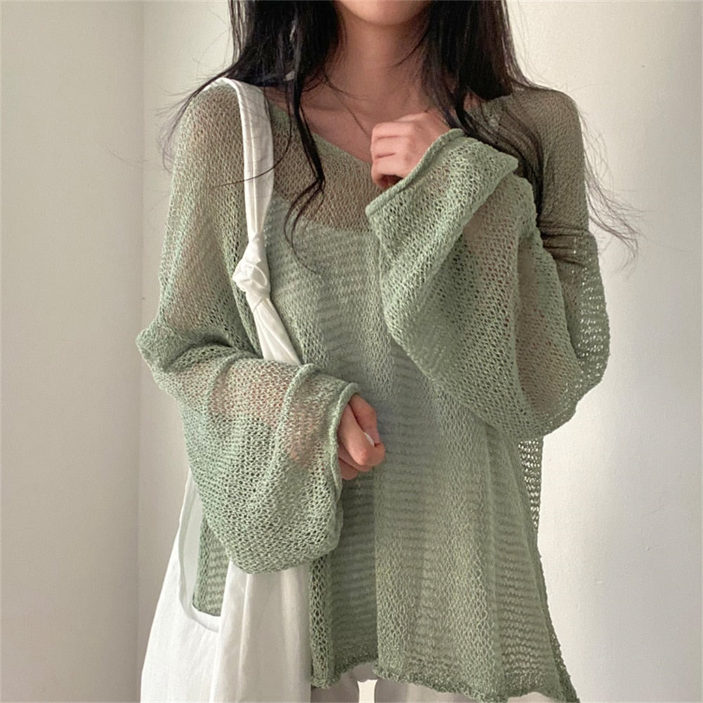 Ladies Fashionable streetwear knitted jumper