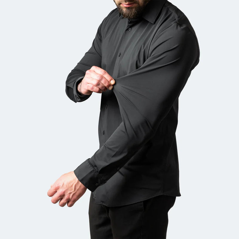 Stretch men's shirt with crease protection