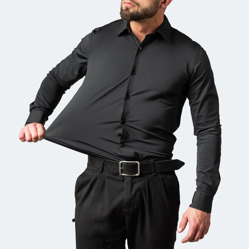 Stretch men's shirt with crease protection