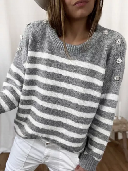 Chic Striped Long-Sleeved Sweater