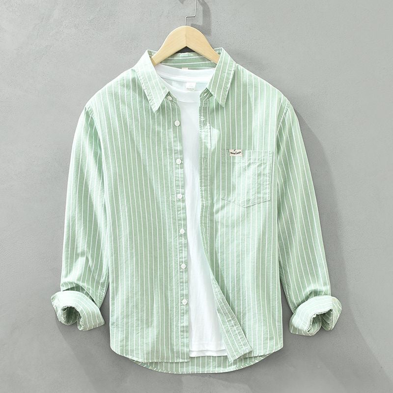 Striped linen shirt for men