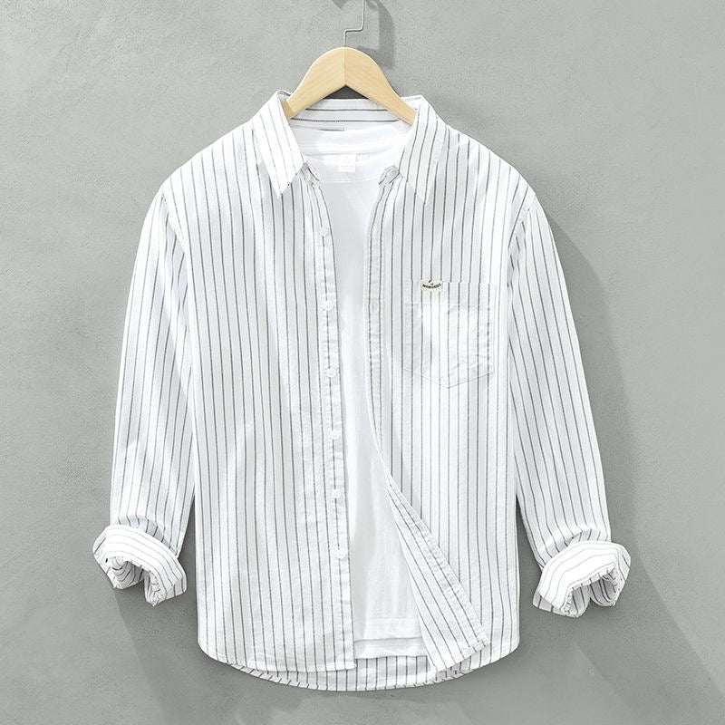 Striped linen shirt for men