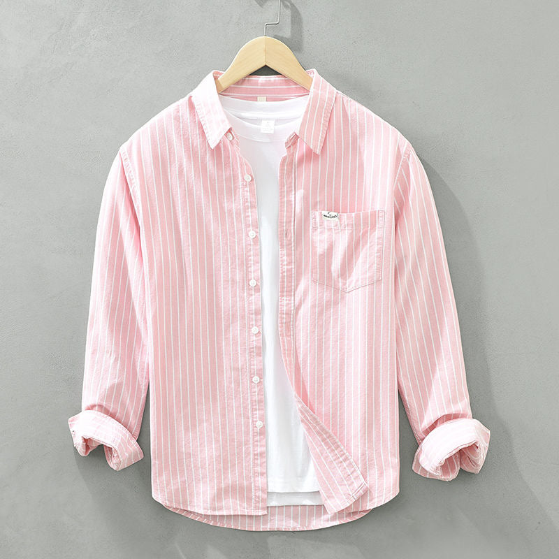 Striped linen shirt for men