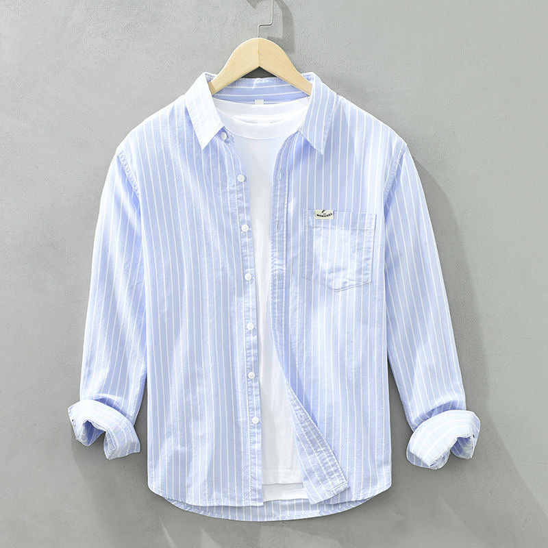 Striped linen shirt for men