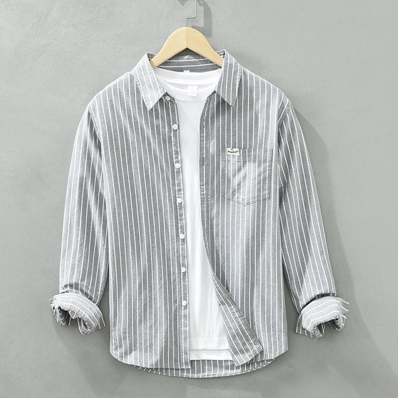 Striped linen shirt for men