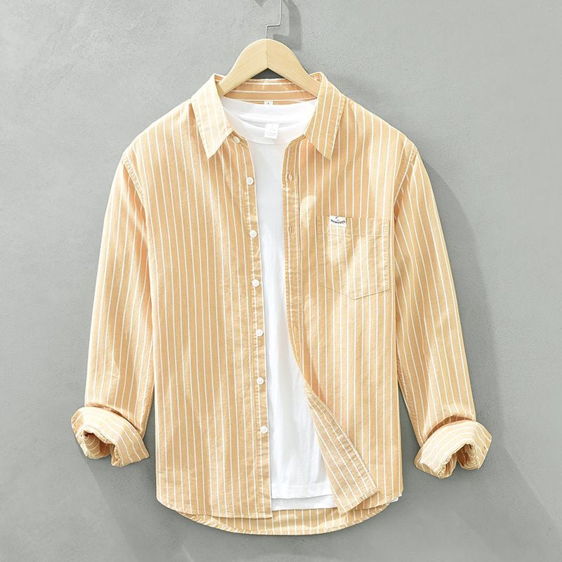 Striped linen shirt for men