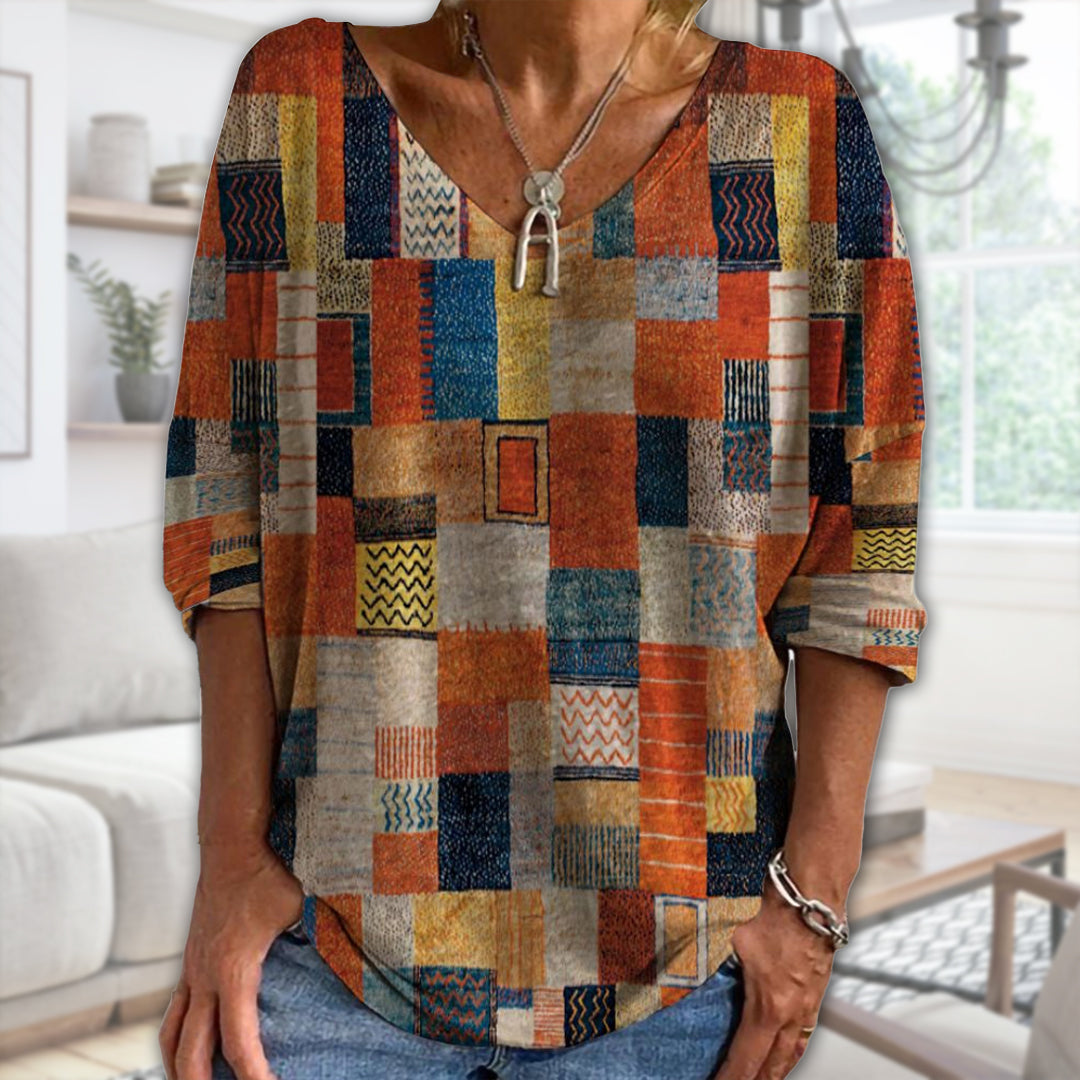 Geometric Print Blouse for women