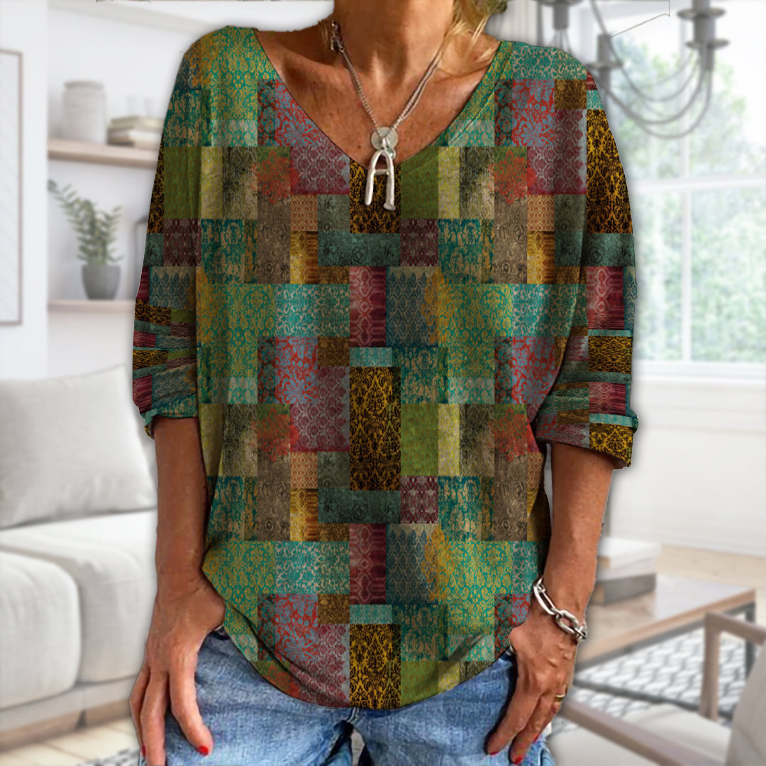 Geometric Print Blouse for women