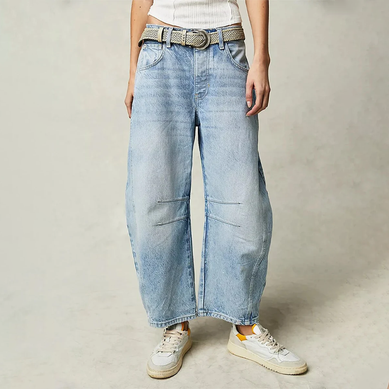 Wide-leg comfort jeans for women