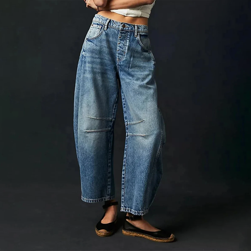 Wide-leg comfort jeans for women