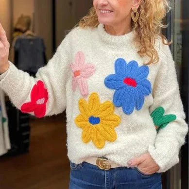 Floral decorative jumper for women