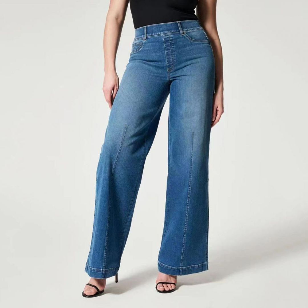 Pull-On Jeans With Wide Legs for women