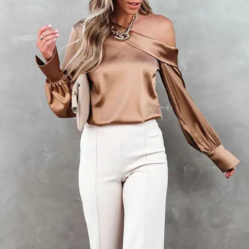 Angel - Satin Off-Shoulder Top