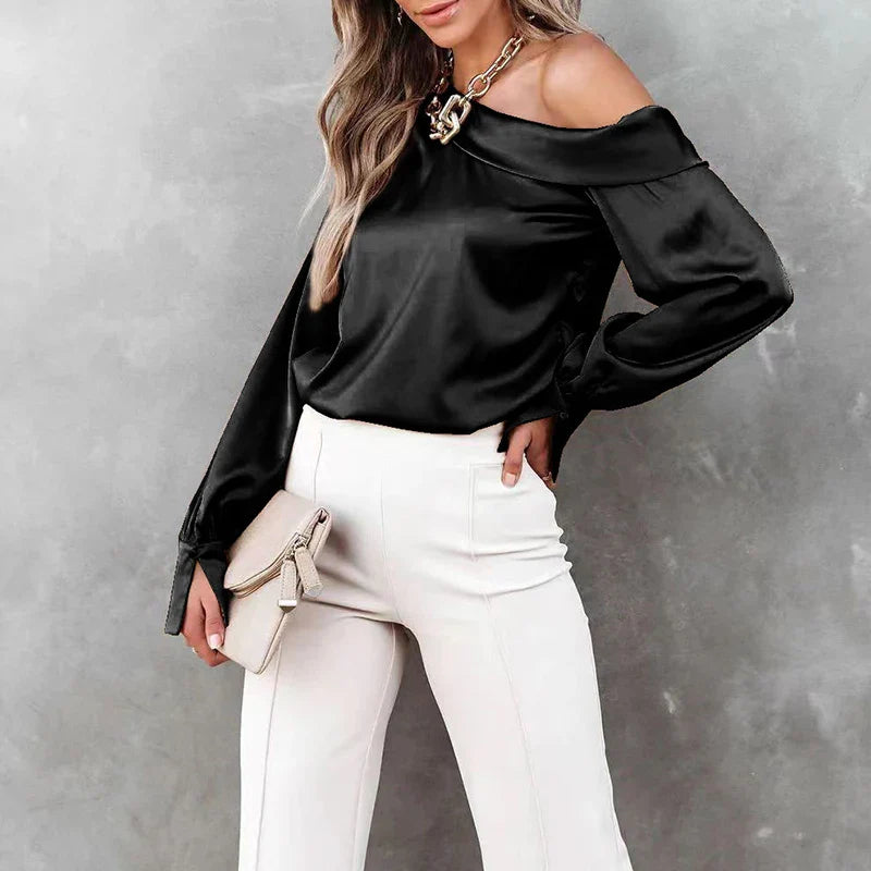 Angel - Satin Off-Shoulder Top