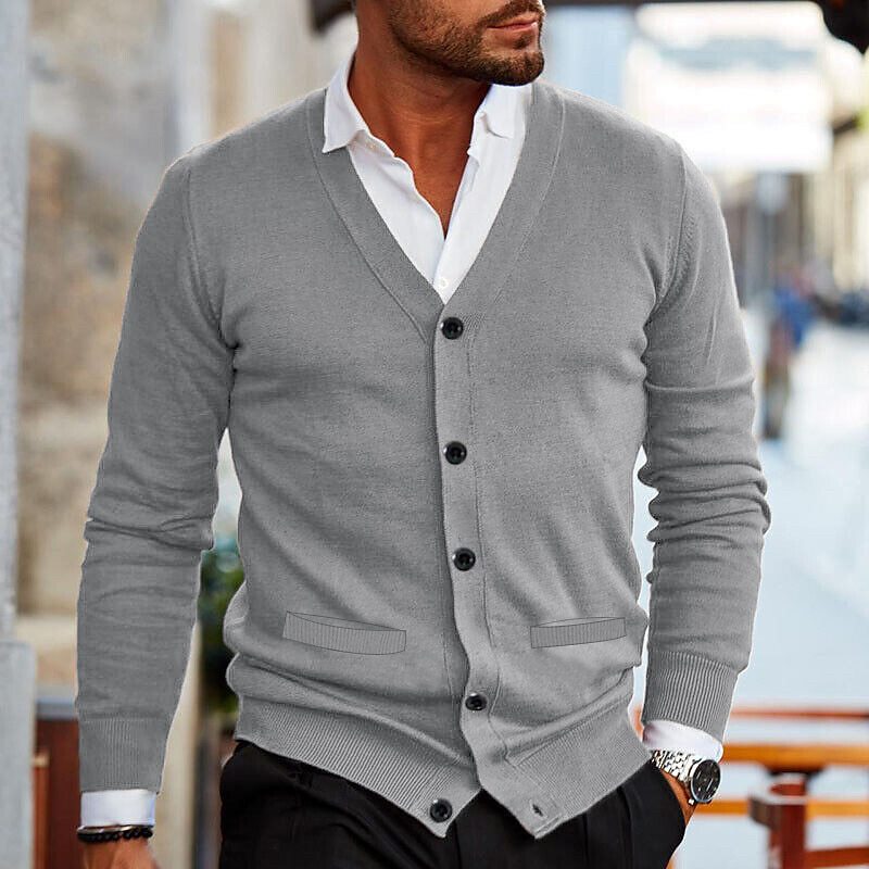 Men's casual cardigan with buttons