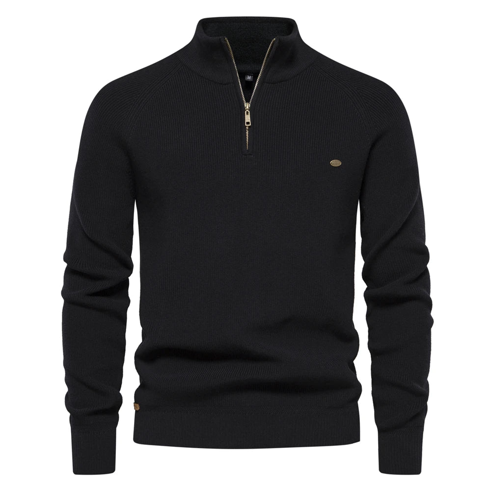 Men's jumper with zip collar