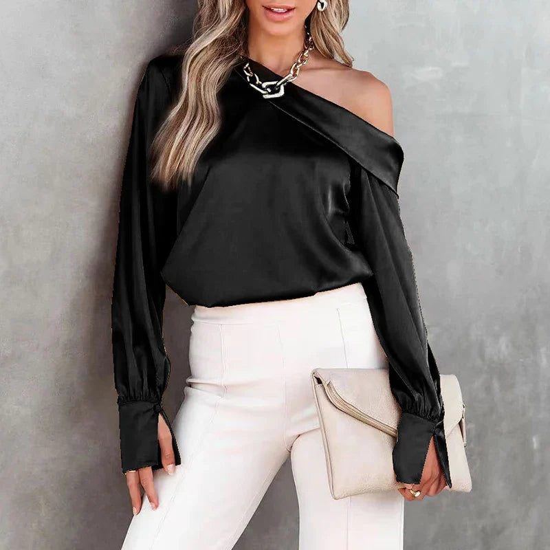 Angel - Satin Off-Shoulder Top