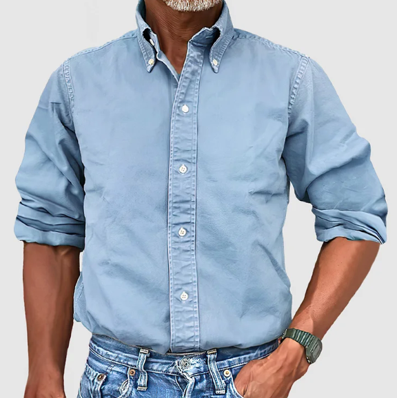 Men's shirt with lapel collar