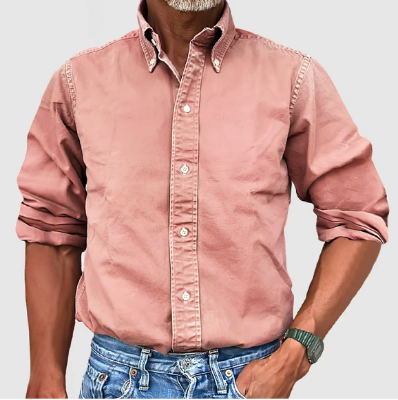 Men's shirt with lapel collar