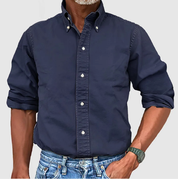 Men's shirt with lapel collar